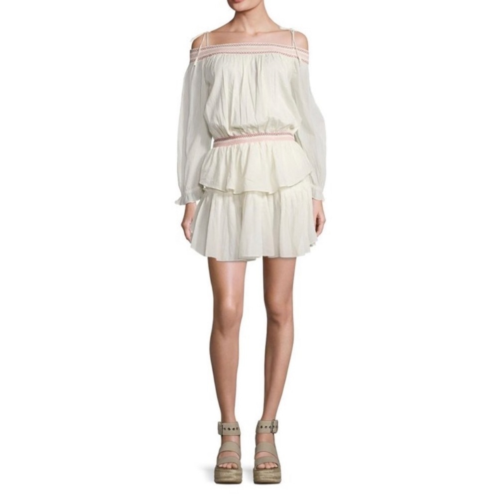 LoveShackFancy Resort collection off-shoulder mini dress - Picture 7 of 12